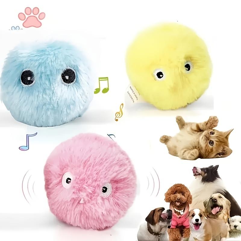 1pcs 3pcs Interactive Cat Plush Toy Ball with Squeaky Sound - Fun Training Toy for Playtime and Exercise