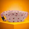 Chest Bag for Women with Strawberry Print Crossbody Bag Corduroy Cute Waist Bag Adjustable Strap Sling Bag for Sports Travel