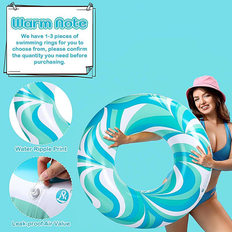 Thickened Swimming Ring For Children, Beach Water Sports, Swim Ring, Adult Water Ripple Print Design Ring, Swimming PoolLifebuoy