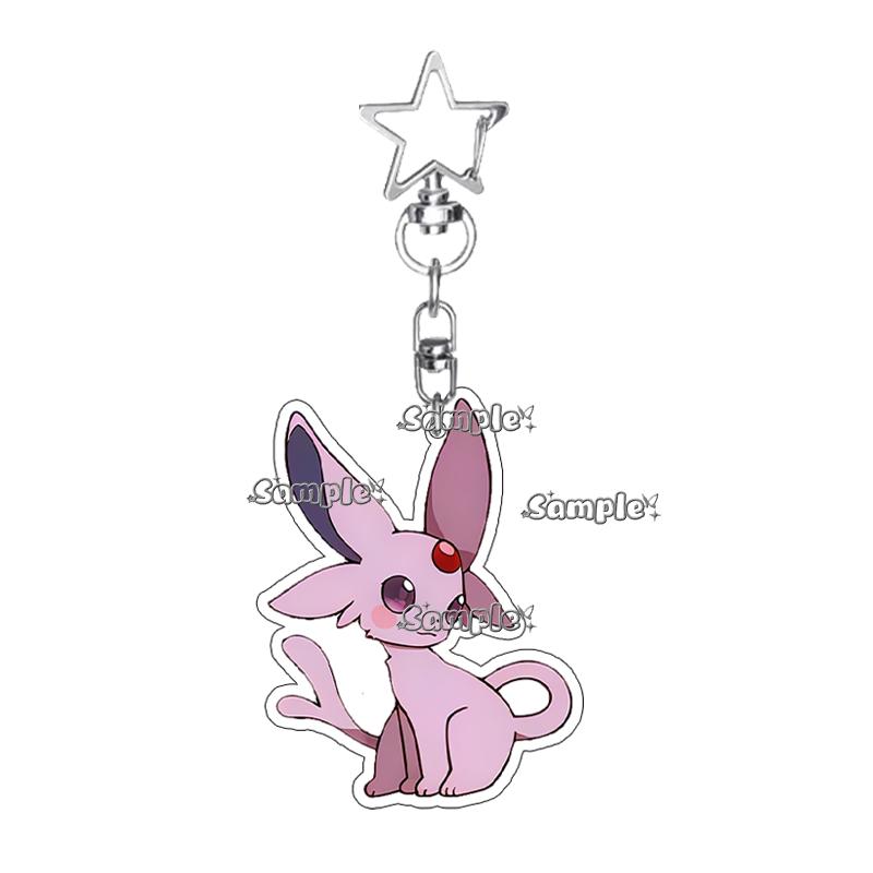 PKM Umbreon Jolteon Glaceon Vaporeon Eevee Anime Cartoon Accessory Acrylic Keychain Backpack Decoration Charm Pendant Gifts Toys