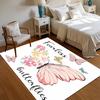 Soft Butterfly Pattern Area Rug Non Slip Kids Playmat White Background Floor Carpet Baby Nursery Room Home Decor