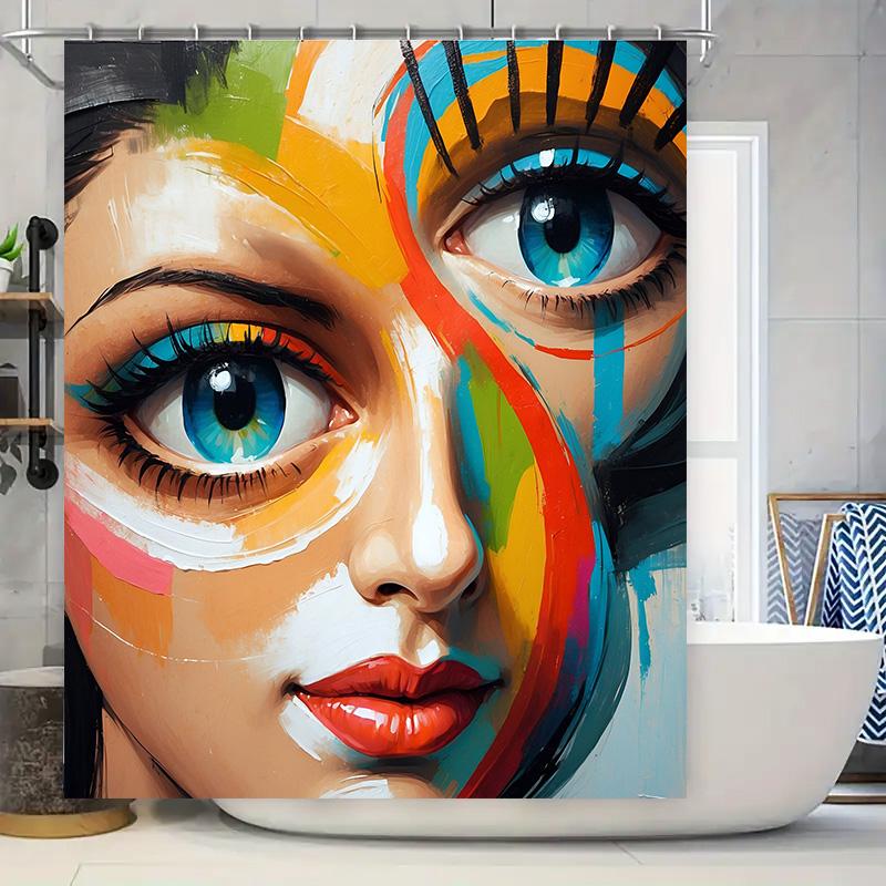 

Colorful Eye Design Shower Curtain Modern Artistic Print For Bathroom Decor Water-Resistant Fabric Perfect Gift Ideas #128456739 W60H190(CM)-1 Pcs