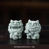 Guochao Style Zisha Stone Lion Tea Pet Pair