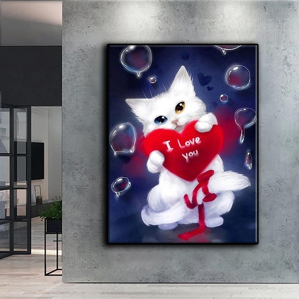 5D DIY Diamond Embroidery Cute Little Animals Cat, Dog, Panda Diamond Painting Mosaic Home Decoration