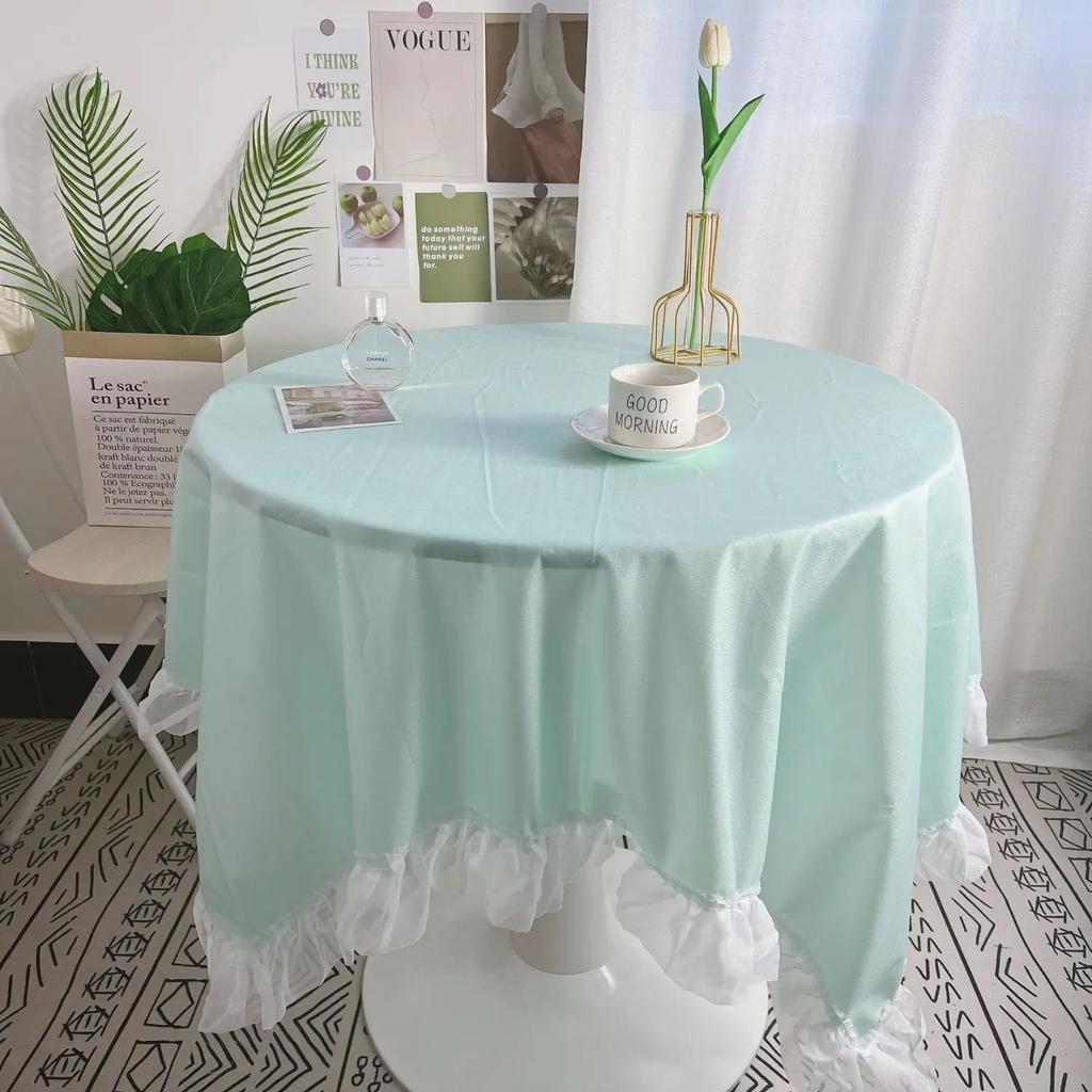 Round Table Cloth Lace Decorative for Picnic Party Tablecloth Dirt Resistant Simple Hot Sale Table-cover Home Textile Fashion