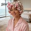 Soft Plush Sleep Hat Leopard Print Sleeping Bowknot 3D Cat Ear Decor Adjustable No Satin Cap Frizz Fit Double Layer Lined Hair Protection Bonnet
