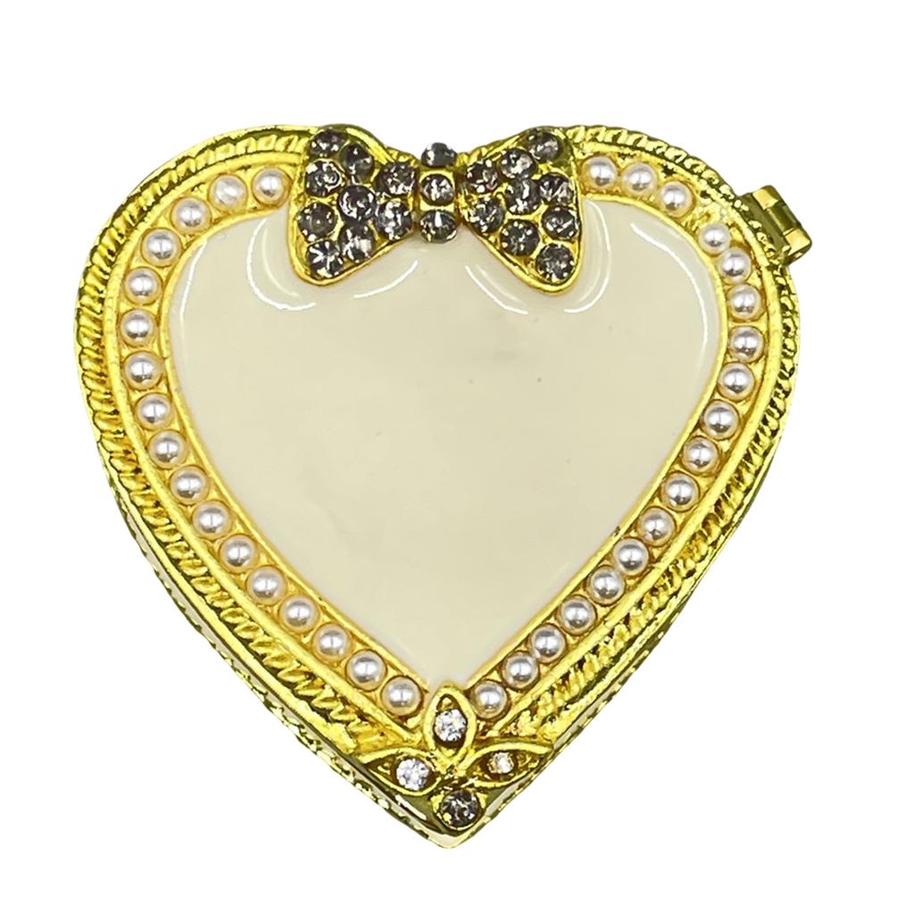 Heart/Butterfly Trinket Box Enamel Hand Painted Hinged Jewelry Box Ring Earrings Jewelry Organizer Figurines Collectible