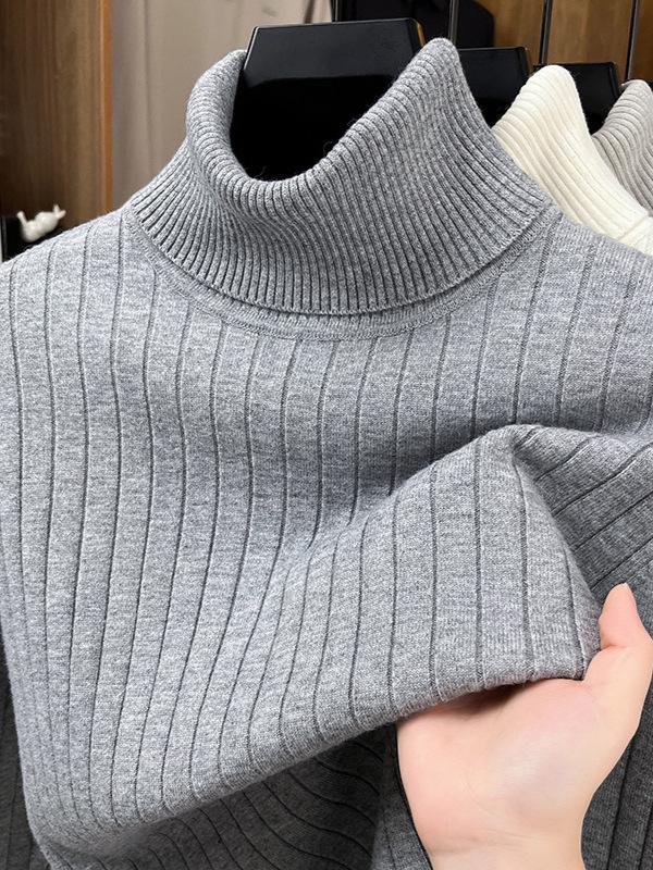 Men's Fashionable Thick Knit High-Neck Pullover Sweater