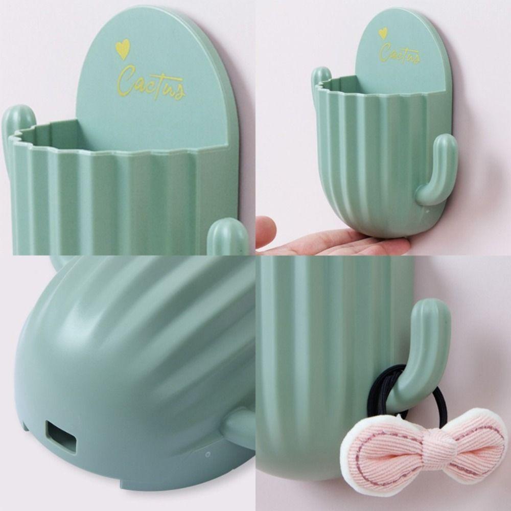 Cactus Comb Vanity Brush Self-adhesive Storage Rack Toothbrush Holder Storage Bucket Pen Container