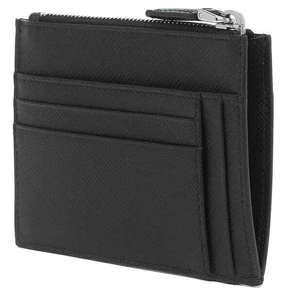 Geantă pentru carduri și monede cu logo triunghiular Saffiano, neagră, 2MC067 QHH F0002 [Prada] Bărbați [Articol]