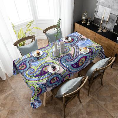 Paisley Floral Texture Tablecloth Holiday Decor Waterproof Rectangular Tablecloths Wedding Decor Table Cover