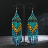 Hand-woven Bohemian Earrings, Long Rice Bead Fringed Earrings, Personality Temperament Women's Earrings.