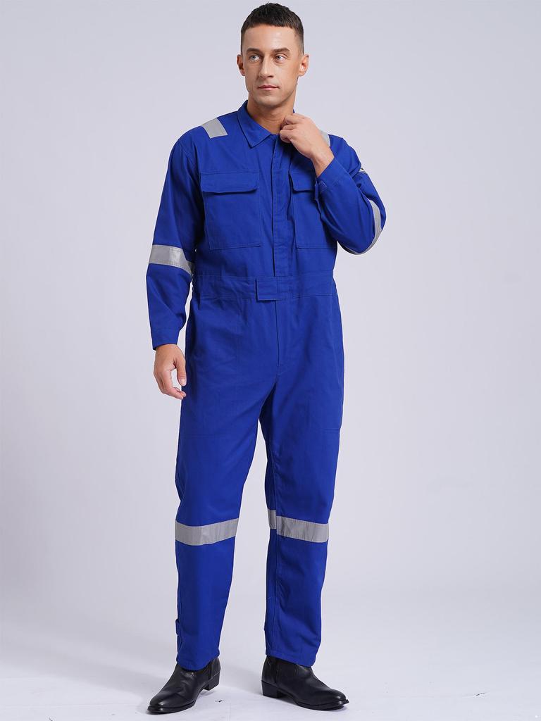 Heren Unisex Katoenen Werk Overalls Eendelig Jumpsuit Stofdicht Werkplaats Uniformen Tuinbroeken Multi-pocket Overalls Werkkleding