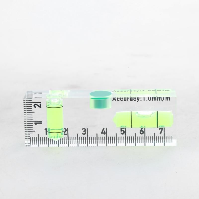 Acrylic Check Bubble Level Tool Pocket Mini Level Tool with 90°/180° Level Bubbles Construction Tool Magnetic Base