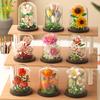 Moc Ewiges Blumenstrauß Displaybox Mikro-Baustein Blumenmodell DIY Haushalt Tischpflanze Dekoration Ziegel Spielzeug für Kinder