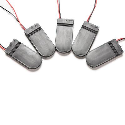 5 pezzi fai da te 3V batteria a bottone a bottone contenitore scatola con interruttore on-off Cr2032