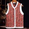 Women's Women Print Cotton Vest Jacket with Zipper  for Autumn and Winter