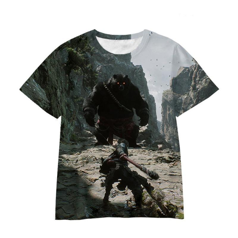 Wukong Cartoon Game 3D Digital Printed Loose Casual T-shirt