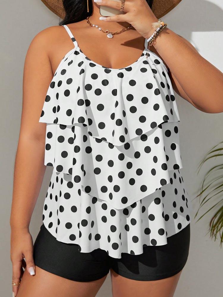 Europese en Amerikaanse stijl stippen bretels badpak dames nekband split bikini zomer strand warmwaterbron badpak