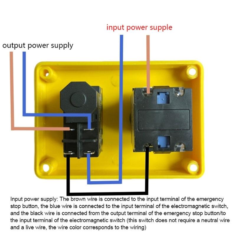 High Current Push Button Switches 250V 16A 5 Pin Connector Heavy Duty Emergency Stop Push Button for Workshop Equipment