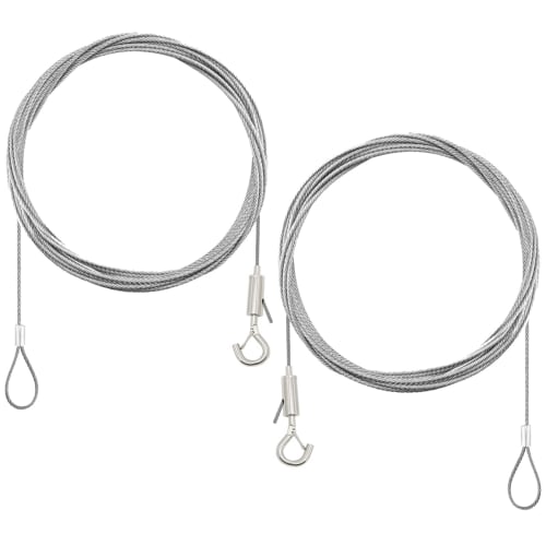 

DFsucces Set of 2 Adjustable Stainless Steel Fall Arrest Wire Slings with Hooks for Picture Rails, Wire Hooks, and Security Wire, 1.5mm Diameter, 100c