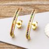 Nidin New Design Bohemian Rainbow Rhineston Crystal Earrings For Women Luxury Fashion Colorful Party Anniversary Jewelry Gifts