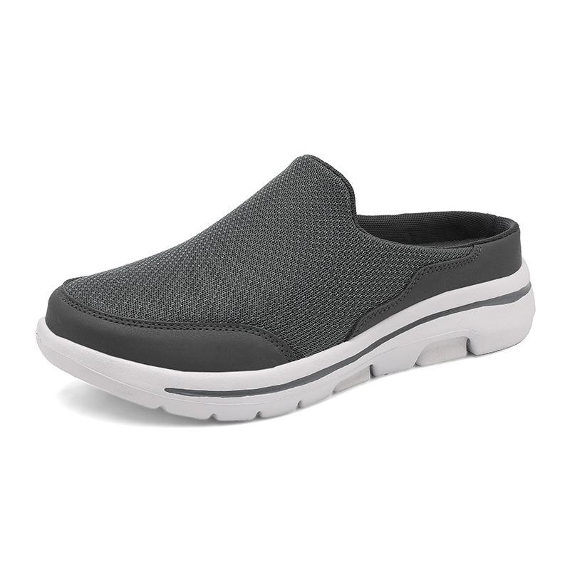 Spring and Autumn Baotou Color Matching Half Tray Multi-color Mesh Casual Shoes Lazy Slippers Amazon