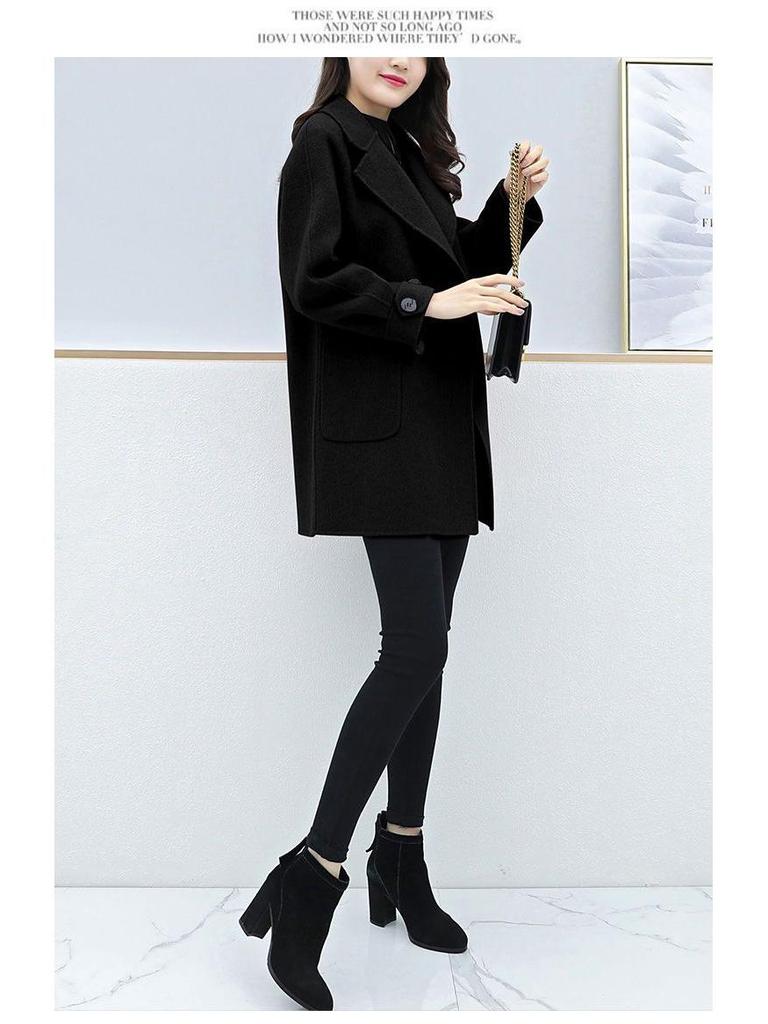 2024 Autumn/Winter Plus Size Slimming Wool Coat for Petite Women