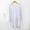 Women's V-Neck Plus Size Loose-Fit Modal T-Shirt - Nine-Sleeve Casual Summer Top