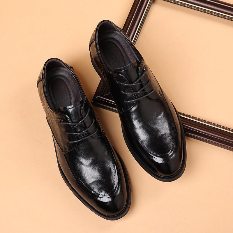 Lederschuhe Herren klassische Business-Kleidung Herrenschuhe vielseitige Schnürschuhe Einzelne Schuhe Rindsleder hochwertig Hochzeitsschuhe trendige Modeschuhe
