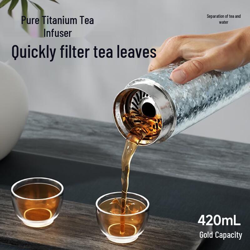 TOMIC Pure Titanium Insulated Tea Mug