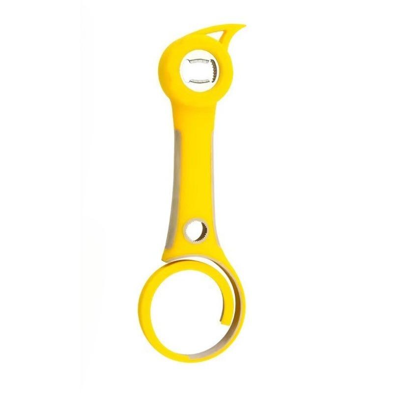 

Six-in-one Bottle Opener Stainless Steel Multi-function Labor-saving Can Opener Household Cap Screwdriver Kitchen Gadgets жёлтый
