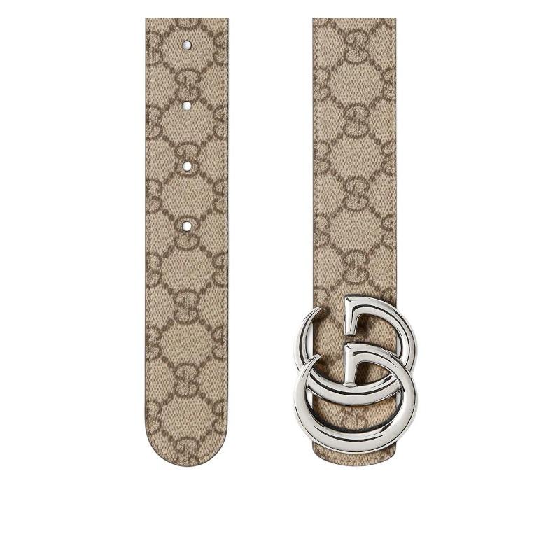 GUCCI Gucci GG Marmont double G logo styling buckle double-sided leather hardware accessories belt men's black/brown width 3.5cm 838593-FAE0Y-9870