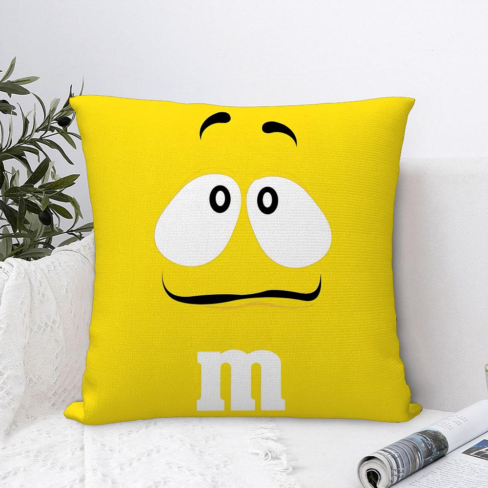 

M&M S Шоколадная наволочка Диван Декоративный Дом Двусторонняя печать Плюшевые Квадратные Наволочки-подушки Декор Подушки Чехол 12x12Inch