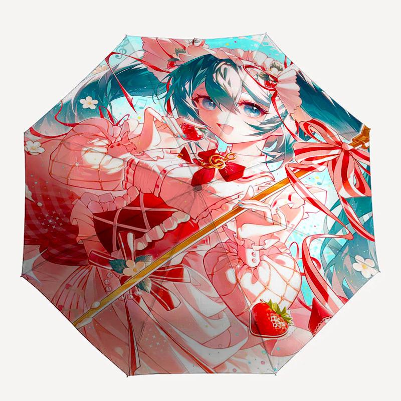 1pc Outdoor Umbrella with Anime Character Design - Automatic Opening/Closing, Portable 3-Fold Design, 8-Bone Iron Frame - Perfect for Fans, Trave