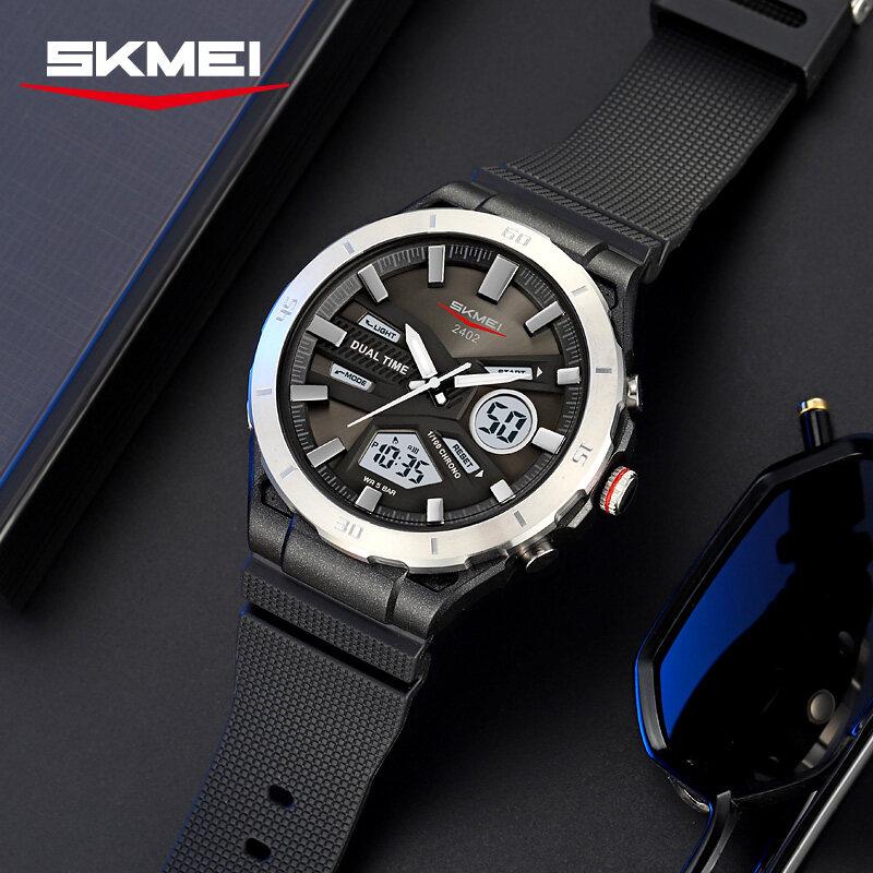 Skmei Large Dial Digital Electronic Watch Fashion Business Quartz Watches For Men 5Bar Waterproof Quartz Wristwatch 2402