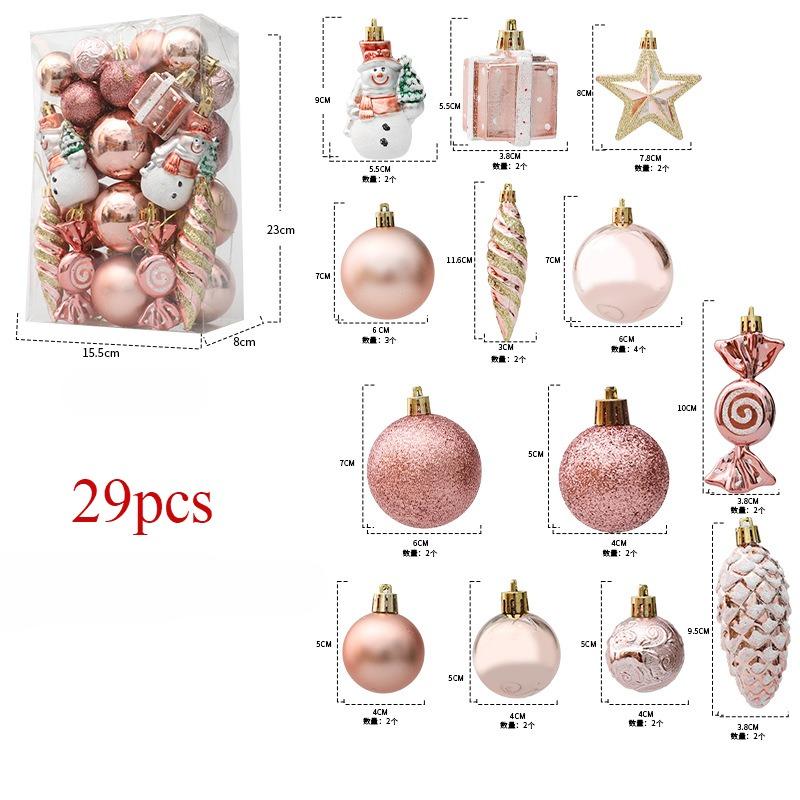 29/36/40pcs Christmas Ball Silver Red Christmas Tree Hanging Pendants Printed Special-shaped Gold Christmas Spheres  New