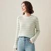 KEMENG BOKA Women's Autumn Winter Striped Color Block Cashmere Sweater