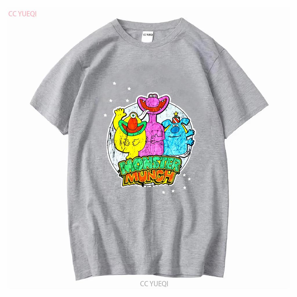 Monster Munch Black D T Shirt Mens Vintage Washed Unisex Soft Homme Fashion Breathable Top For Everyday Wear Stretched