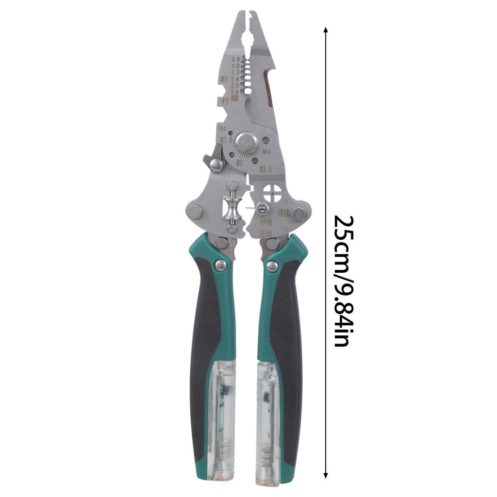 Multifunktionale Faltbare Abisolierzange Kabelschneider mit eingebautem Spannungsprüfer für Elektriker und Heimwerker