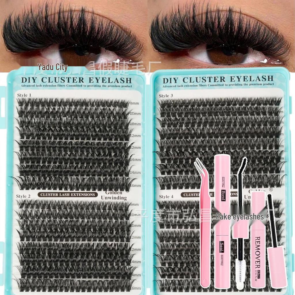 D Curl Cluster Lashes Book: 20D/30D/60D/80D Large Capacity False Eyelashes