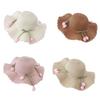 Beach Hat Wave Lace Trim Design Tulip Bow Decor Full Face Sun Protection Large Brim UV Blocking Summer Straw Hat