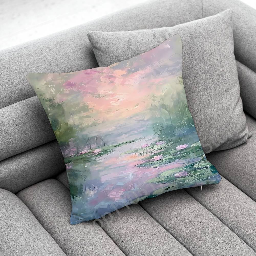 C-Claude Monet Garden Paint Throw Pillow Case For 55x55cm 40x40cm 45x45cm 50x50cm 30x30cm Square Office Pillowship Cover