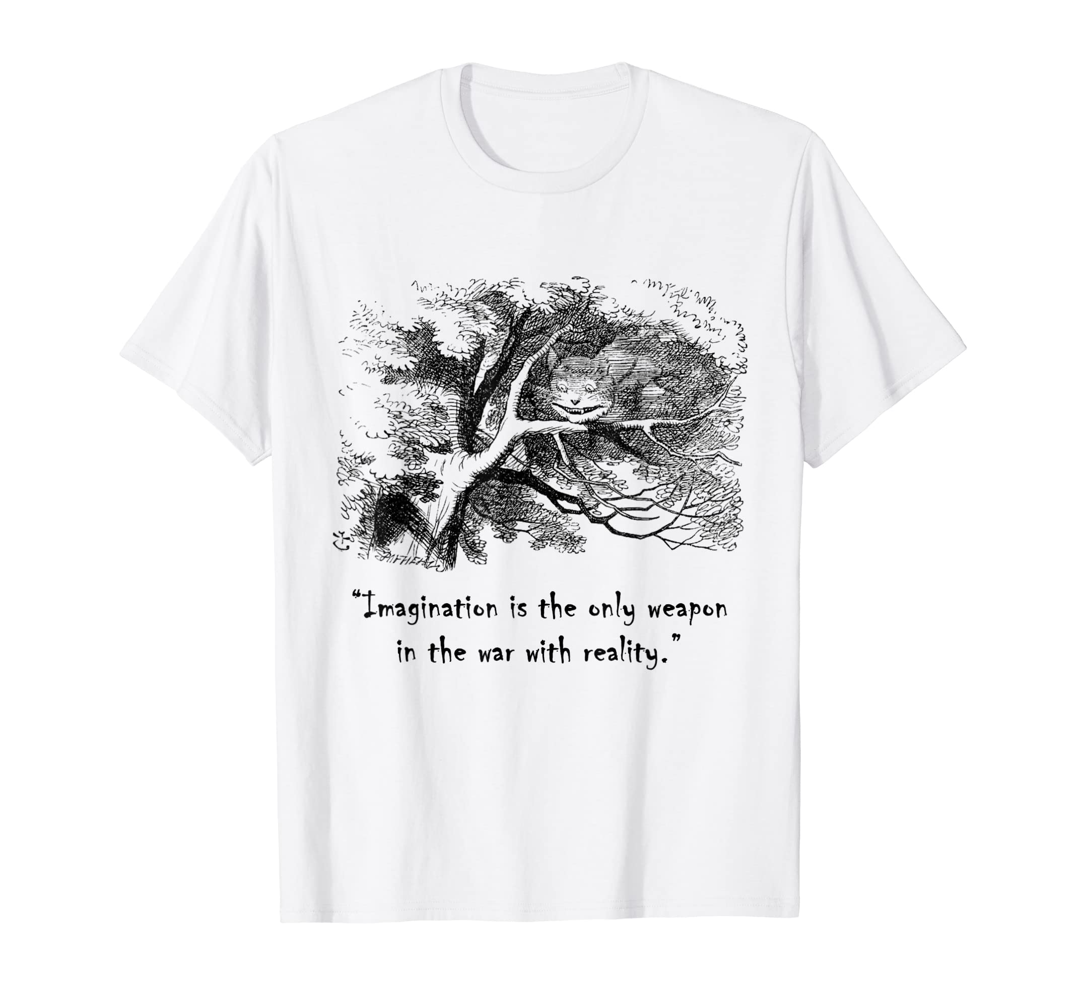 

Alice in Wonderland Cheshire Cat Quote Design T-Shirt