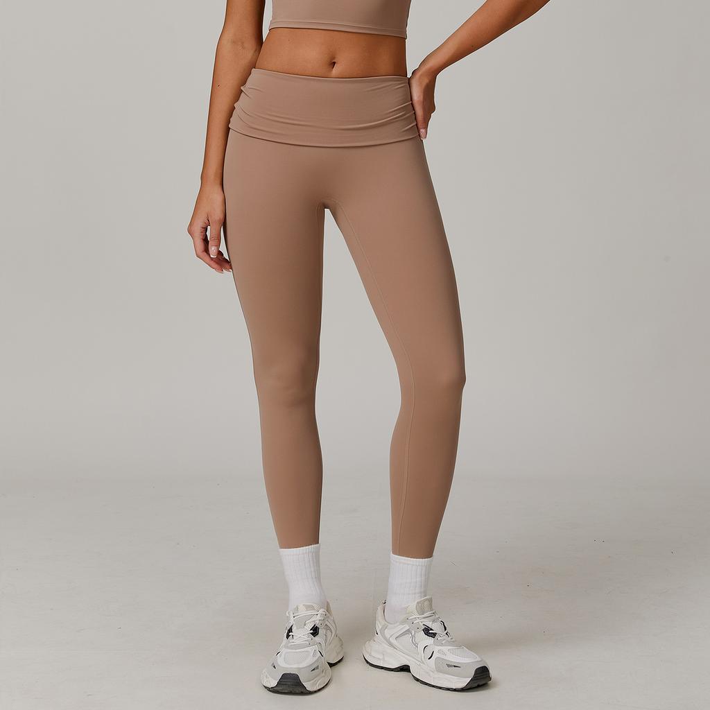New Style Flip Waist Tight High Waisted Yoga Pants With Hip Lifting And Versatile Casual Tight Sports Pants For Women
