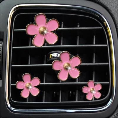 8ks Auto Daisy Flower Air Vent Clip Osvěžovač vzduchu, Roztomilý Auto Outlet Klimatizační klip, Sweet Girly Osvěžovače vozidel Dárek pro ženy Dívky, Auto