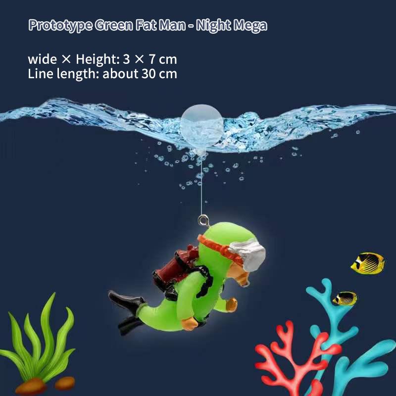 Classic Fish Tank Decoration Luminous Green Mini Floating Diver Aquarium Ornaments Cute Small Floating Ball Aquarium Accessories