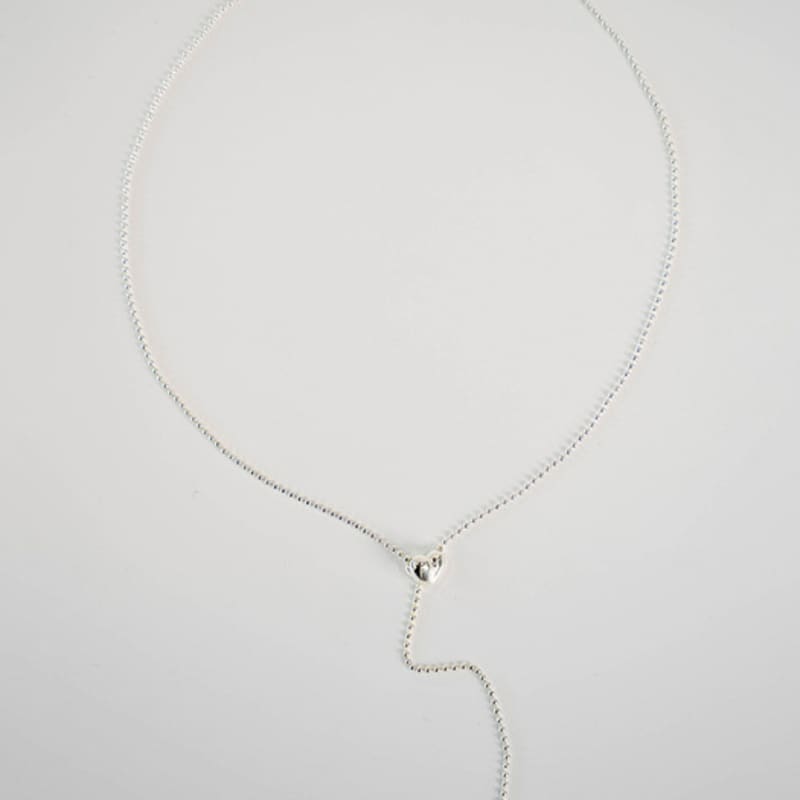 URBANIA Silver Heart Chain Drop Necklace DDA0046