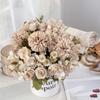 Fiori Artificiali Matrimonio Casa Camera da Letto Decorazione Bouquet da Sposa Giardino Rose Finte di Seta Ortensie Vaso per Tavola Esterno