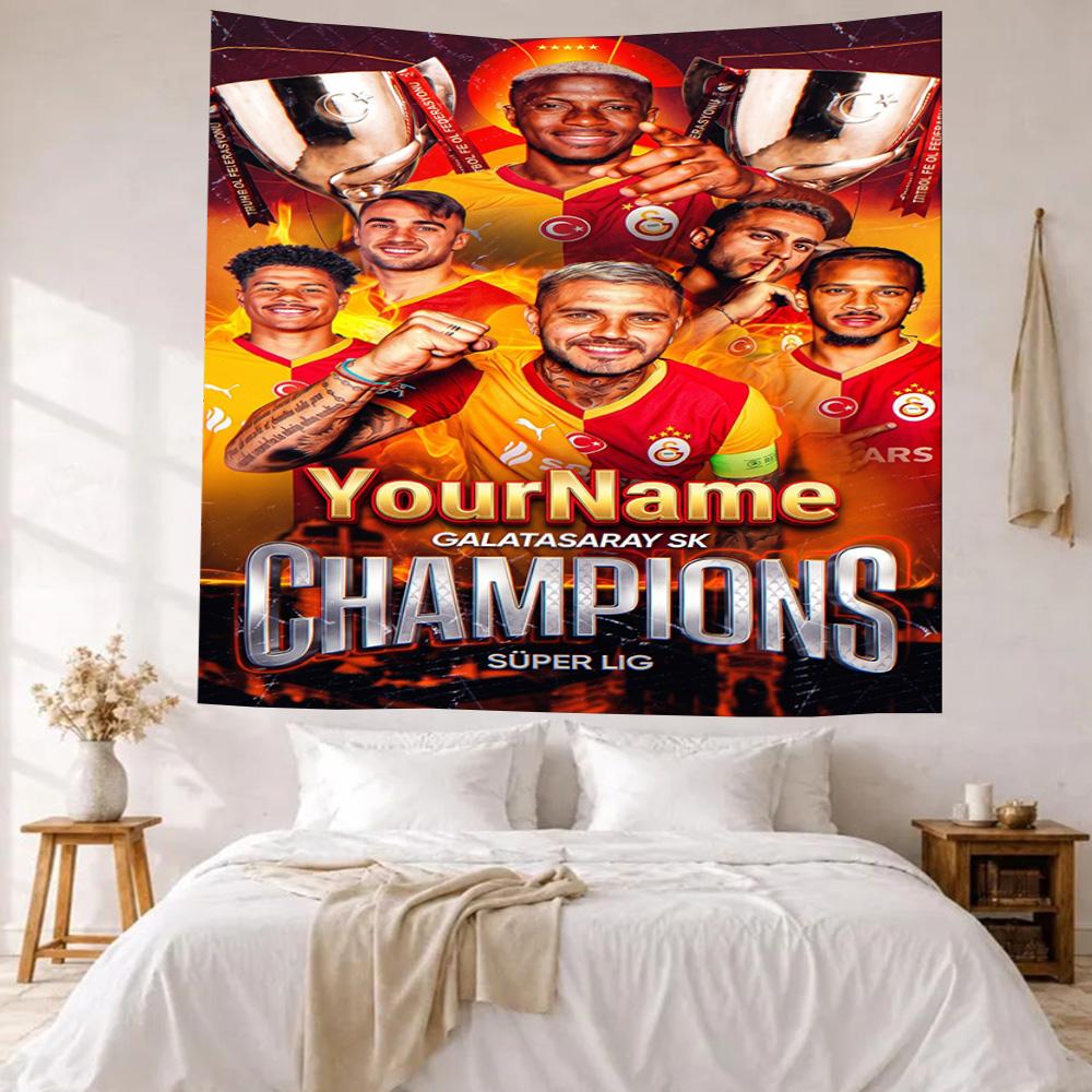Galatasaray Custom Your Name Wall Decor Tapestry Art For Pet Memorial Birthdaywedding Party Backdrop Family Gift